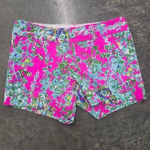Lilly Pulitzer The Callahan Short Pink Blue Floral Print Womens Shorts